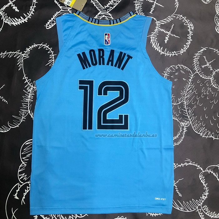 Camiseta Memphis Grizzlies Ja Morant NO 12 Statement Autentico 2021-22 Azul